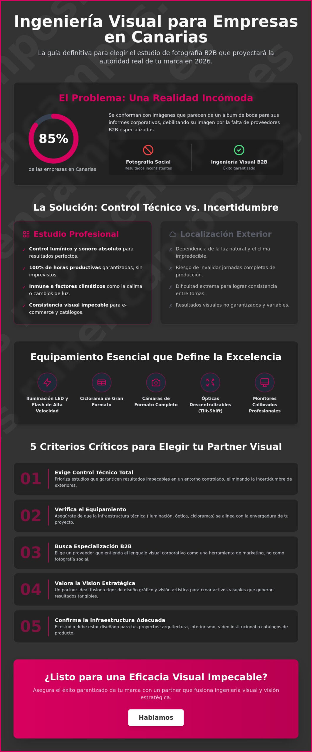 Estudio de Fotografía en Tenerife: Guía Completa para Empresas 2026
