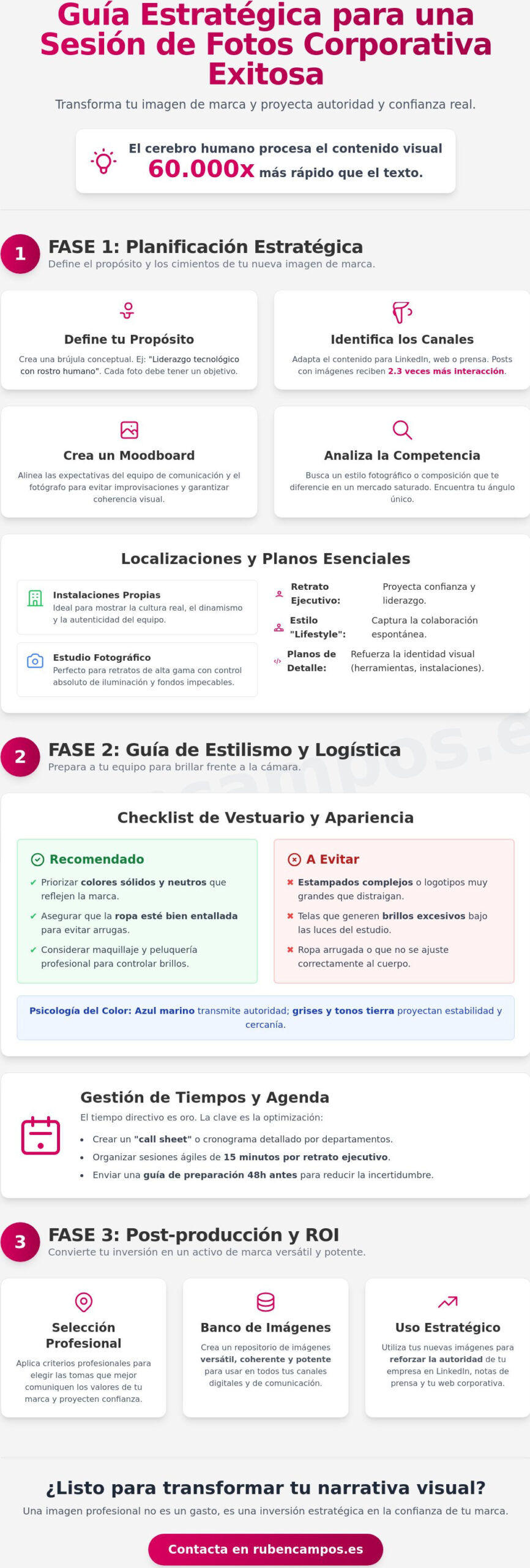 Cómo preparar una sesión de fotos corporativa: Guía estratégica 2026